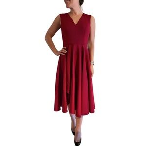 Jovani Midi Dress Burgundy